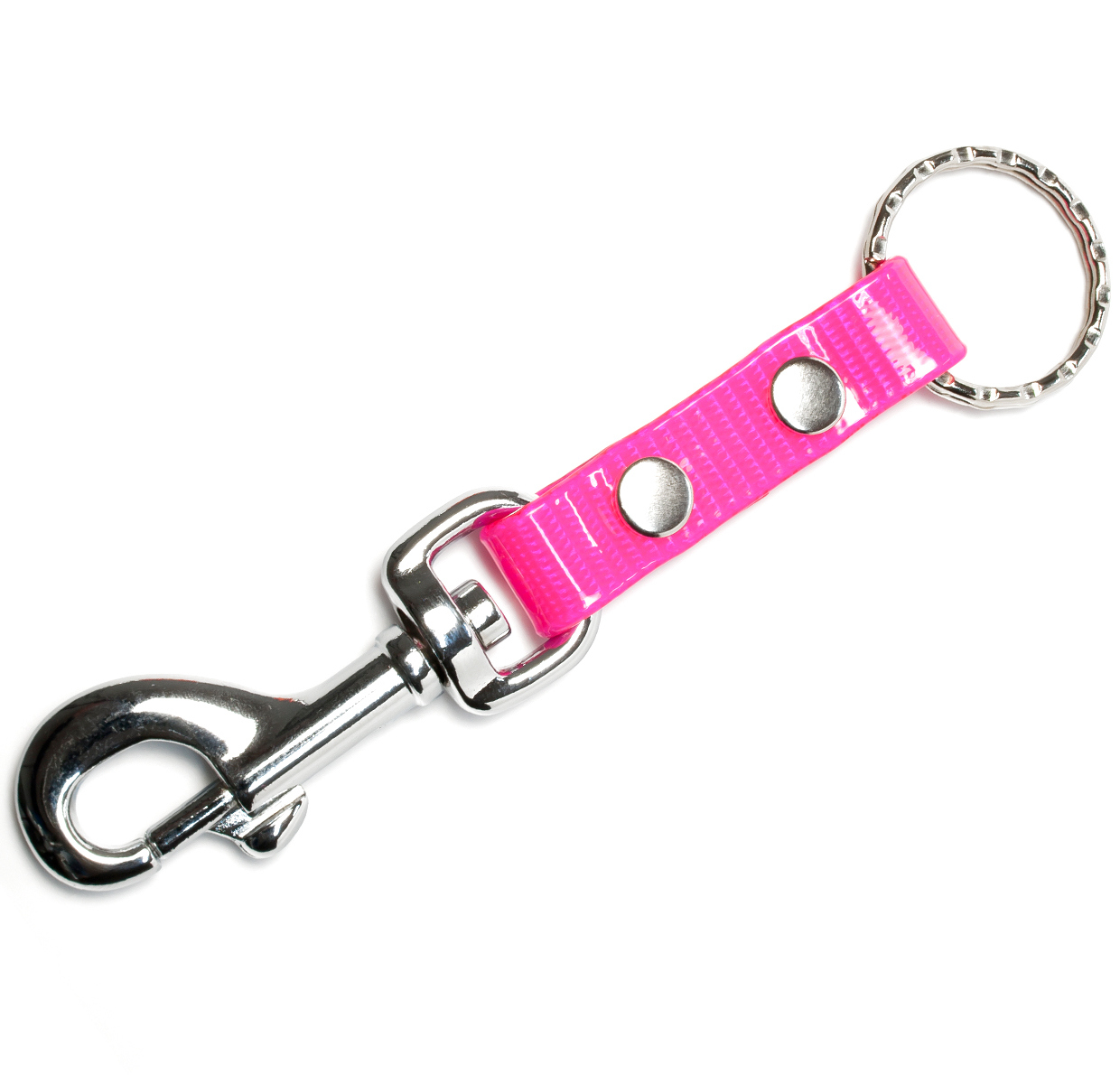 Biothane_key_case_gold_pink_big_web Biothane Schlüsselanhänger 13mm neonpink