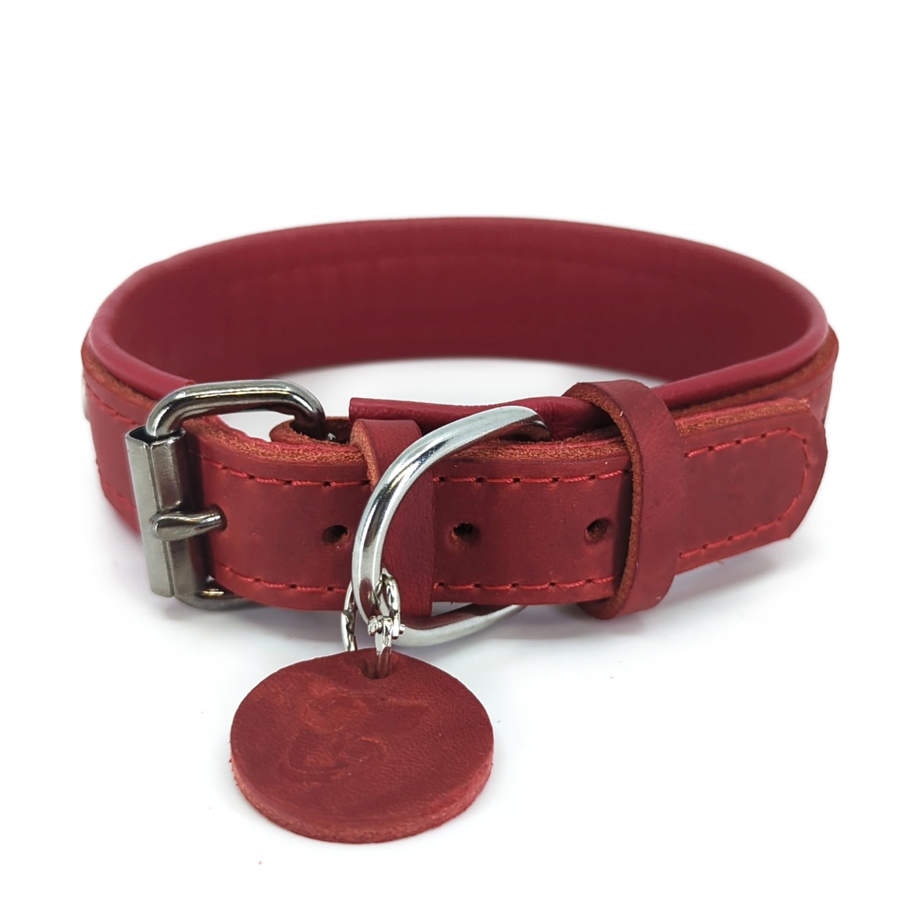Lederhalsband RED