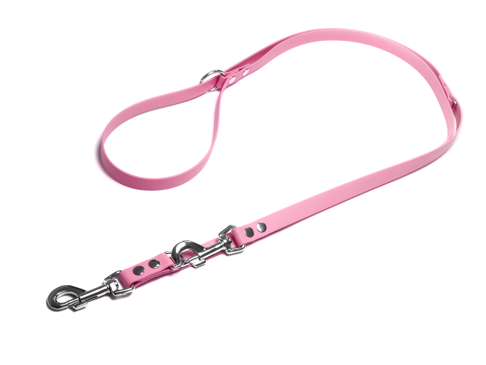 Biothane_adjustable_leash_16_19mm_pastel_pink_big_web Mystique Biothane verstellbare Führleine