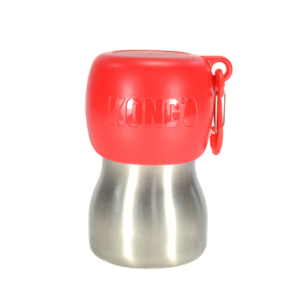 KONG H2O Wasserflasche silber / rot 0,28l