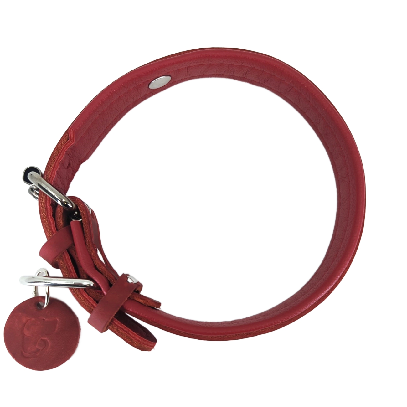 Lederhalsband RED