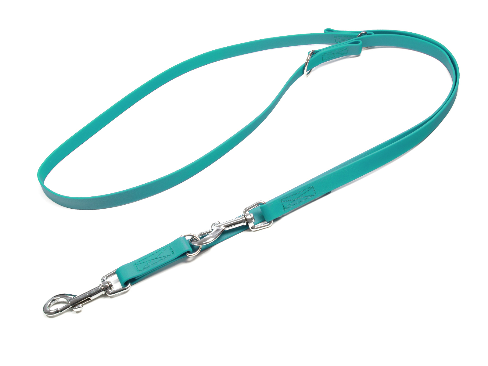 Biothane_adjustable_leash_sewn_16-19mm_light_green_snap_hook_big_web Mystique Biothane verstellbare Führleine