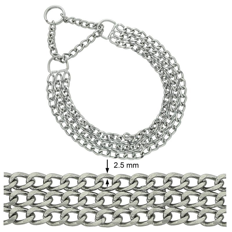Kettenhalsband 3-reihig Gr.50