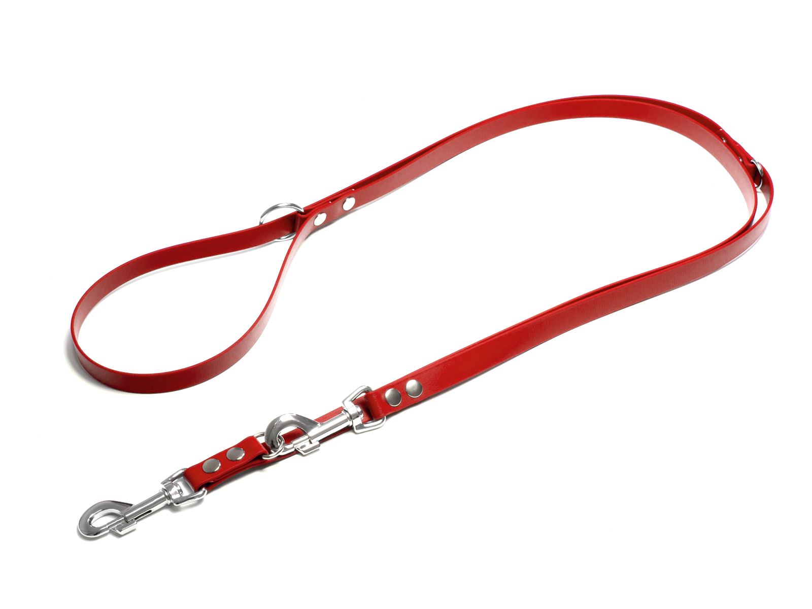 Biothane_adjustable_leash_16_19mm_red_big_web Biothane verstellbare Leine 13mm rot 200cm