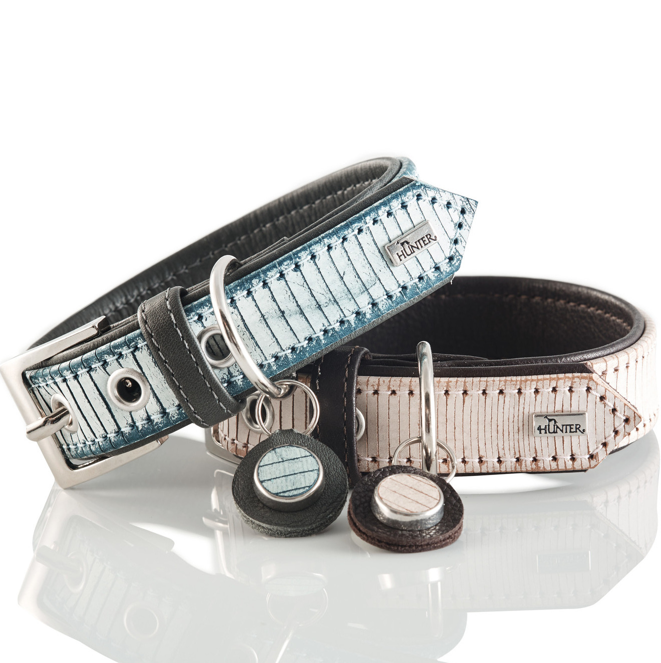 HUNTER_7650_63359_63367_still_16-lpr Halsband Lima 30 blau/grau Leder