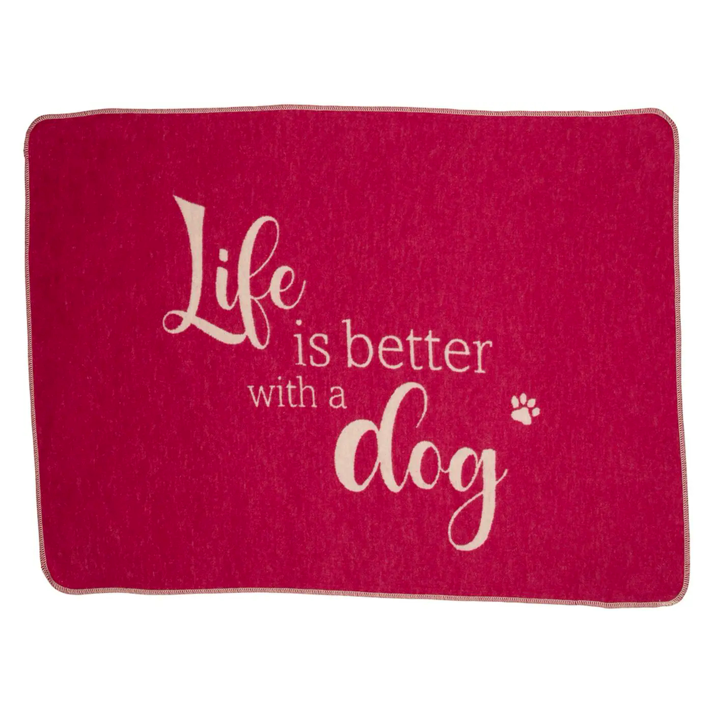 Haustierdecke "Life is Better" pink