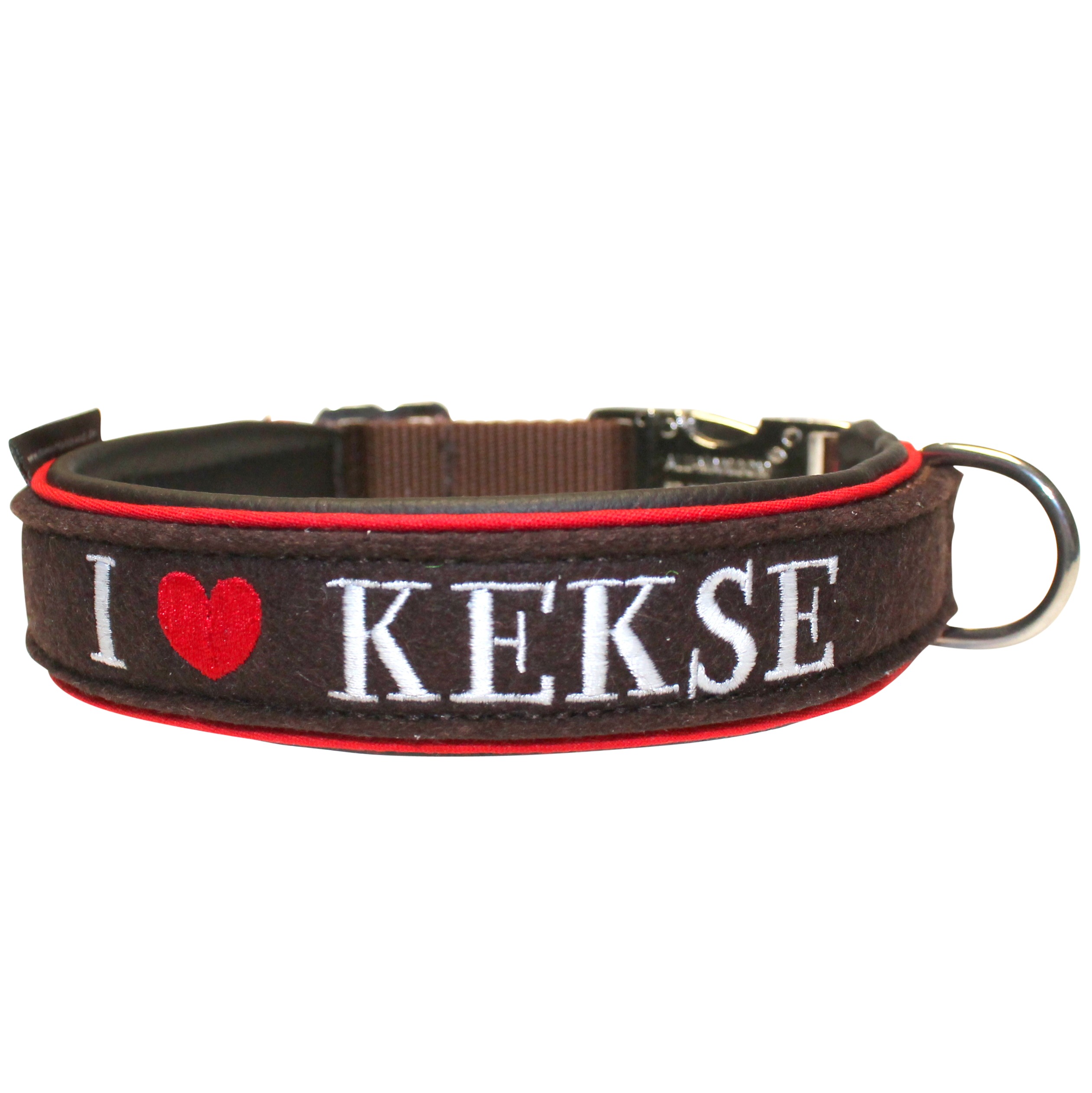 Filzhalsband "I ❤ KEKSE"