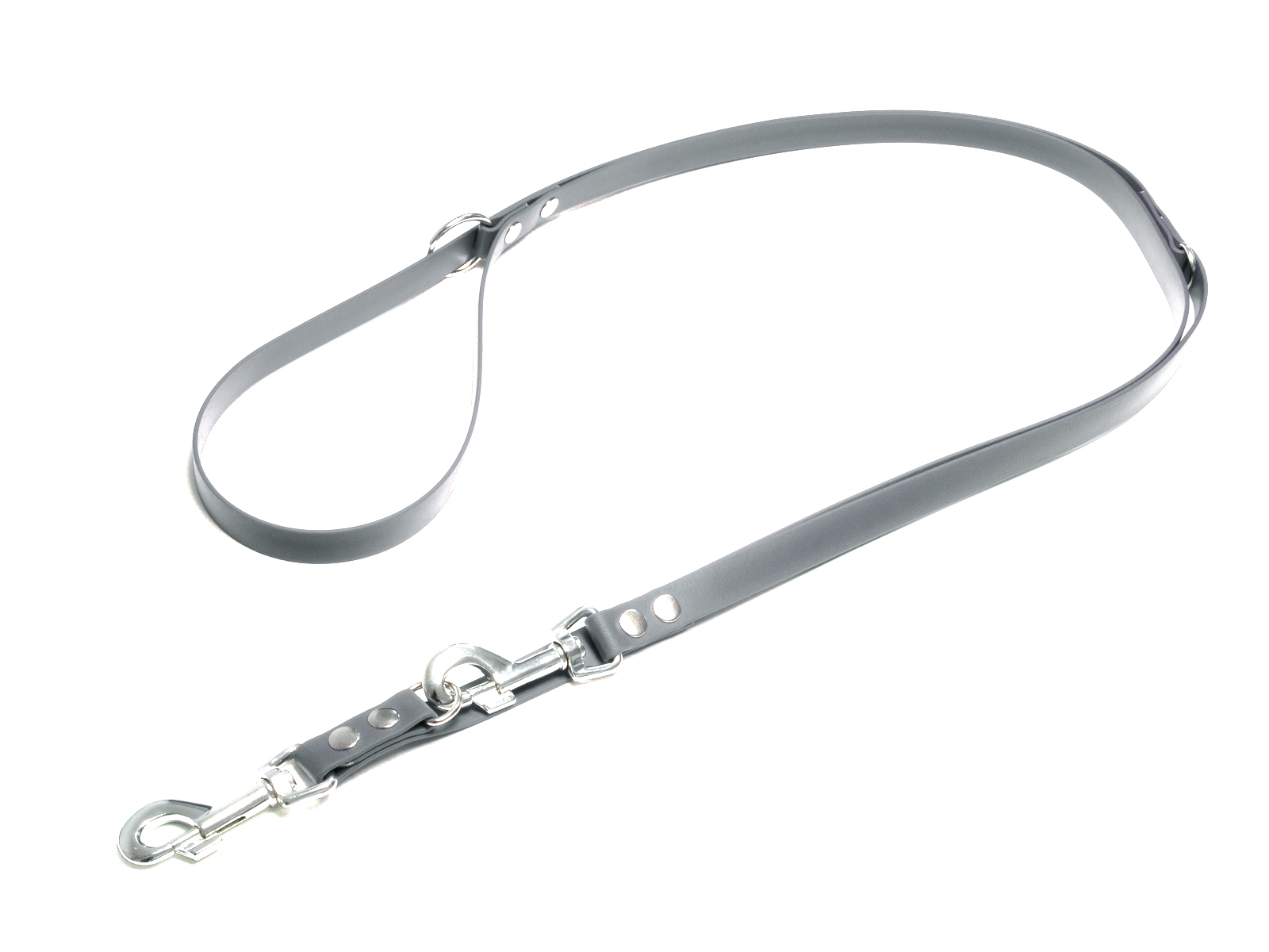 Biothane_adjustable_leash_16_19mm_grey_big_web Biothane verstellbare Leine 13mm grau 250cm