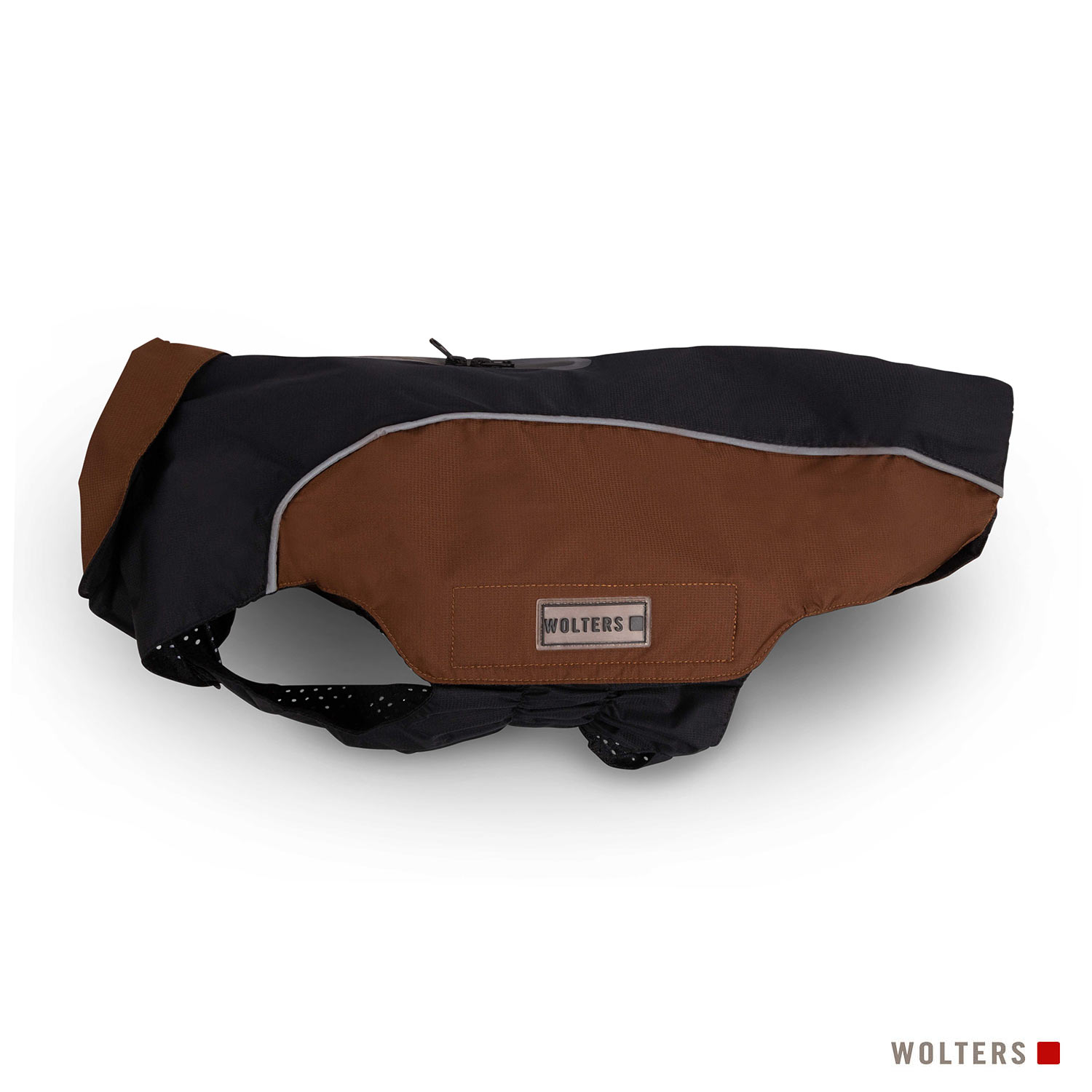 Regenjacke_Easy_Rain_schwarz-kastanie_Logo Regenjacke Easy Rain 28cm schwarz/kastanie