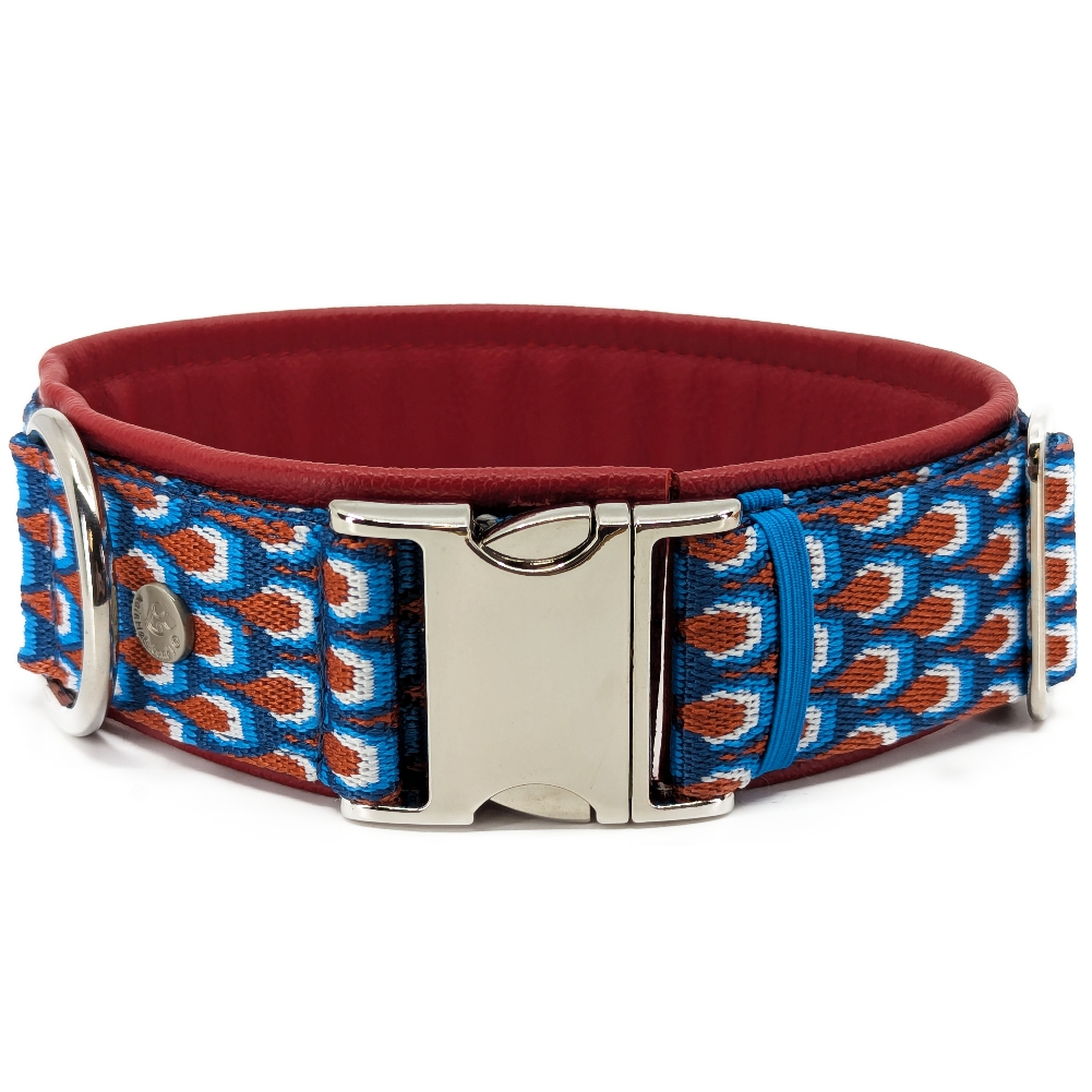 Designhalsband Peacock blau