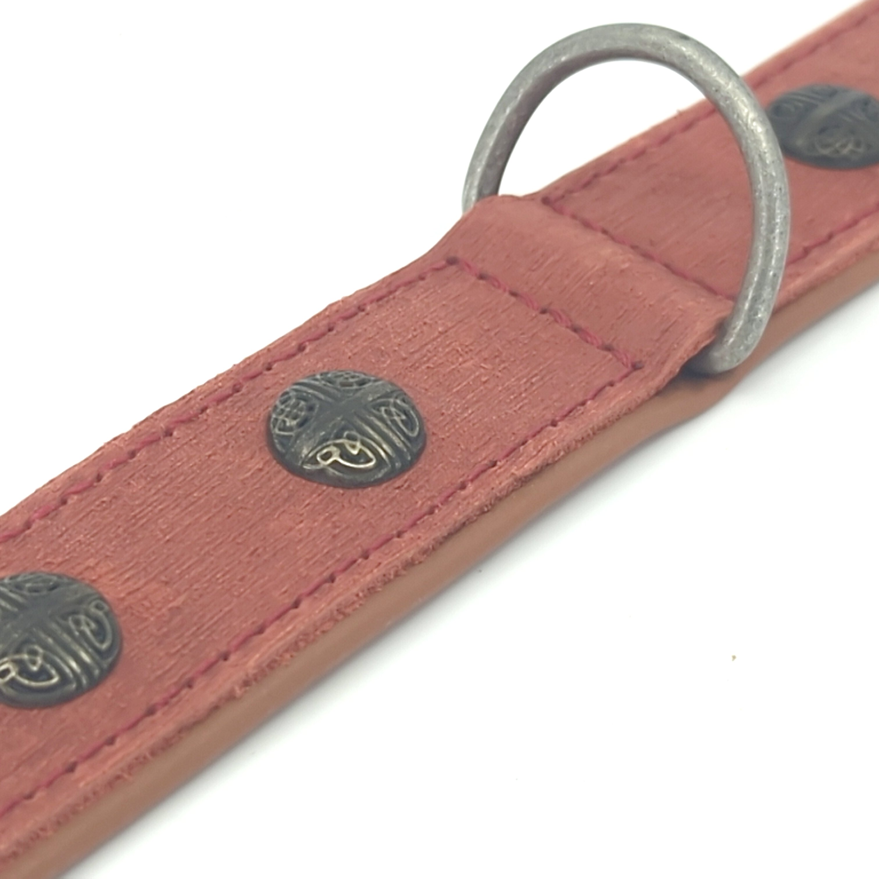 BUFFALO ORIENTAL HALSBAND, 40MM 60CM DUNKELROT / NATUR