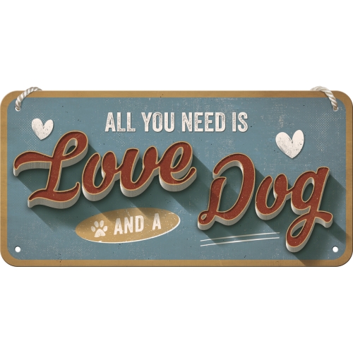 Hängeschild 10x20 Love Dog