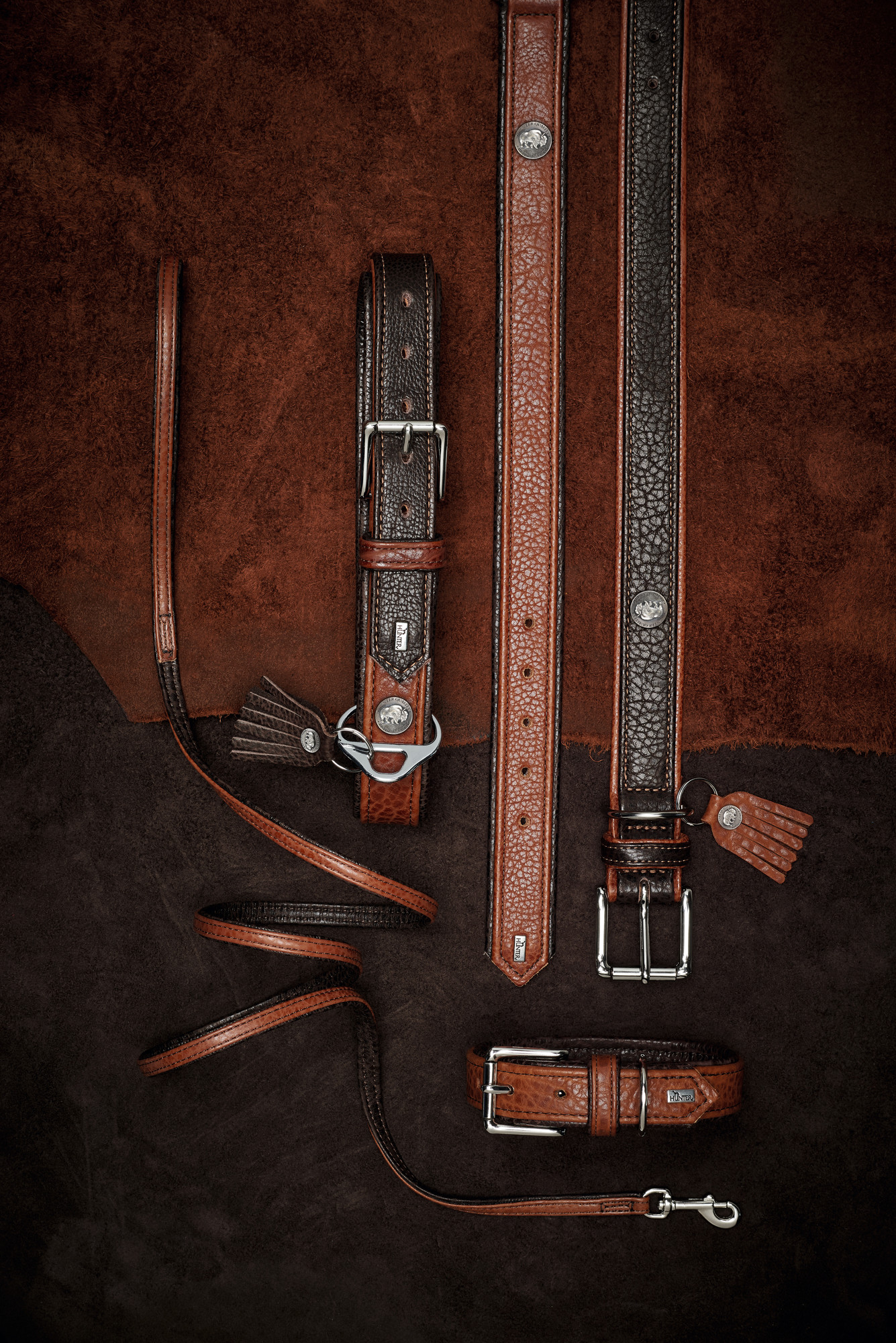 Halsband Cody 30 dunkelbraun/cognac