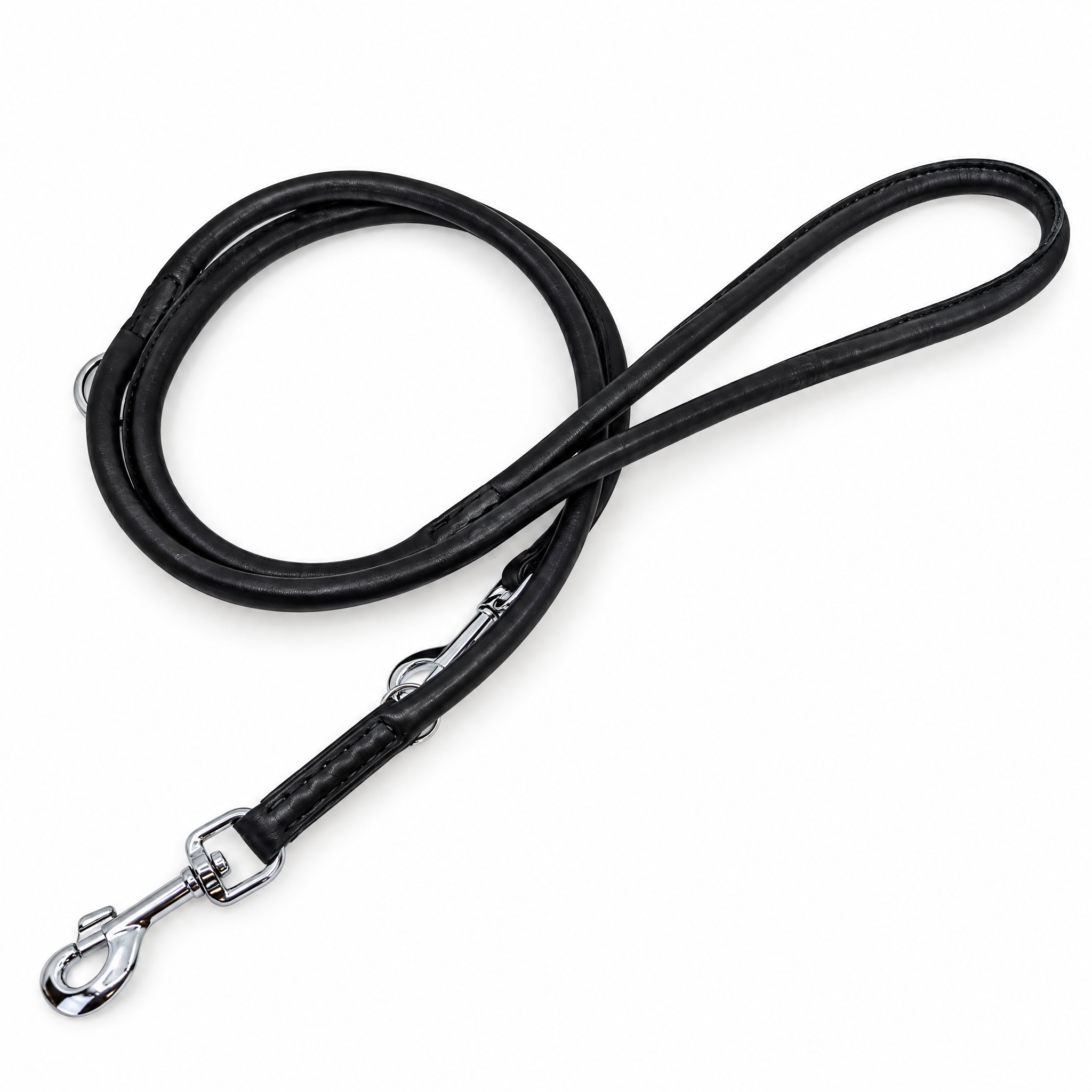 Rundleine Leder Schwarz
