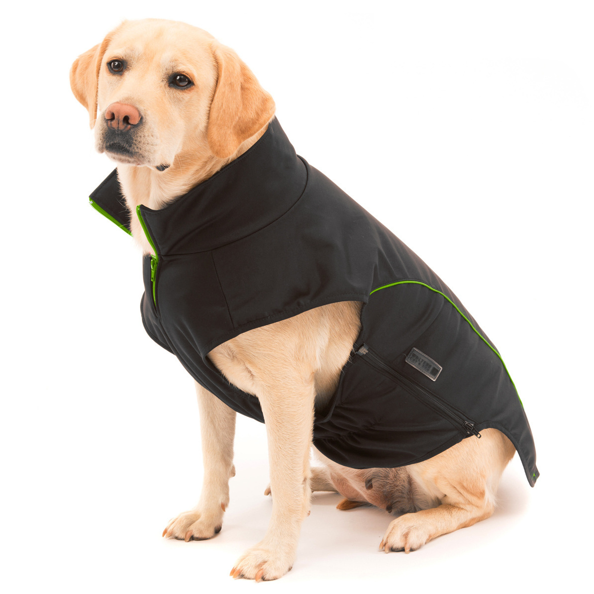 Softshell-Jacke_Basic_schwarz-limone1 Softshell-Jacke Basic 46cm schwarz/reflektierend