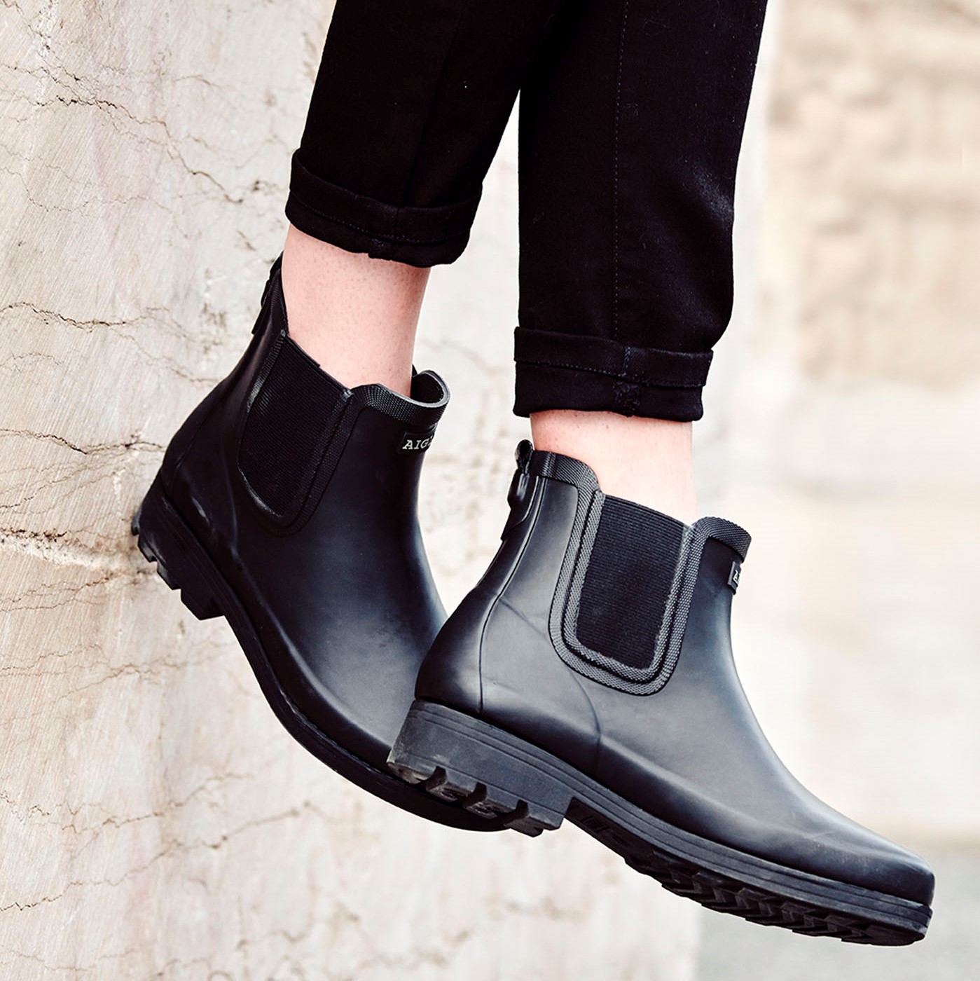 Aigle Carville noir | Chealsea-Gummistiefel