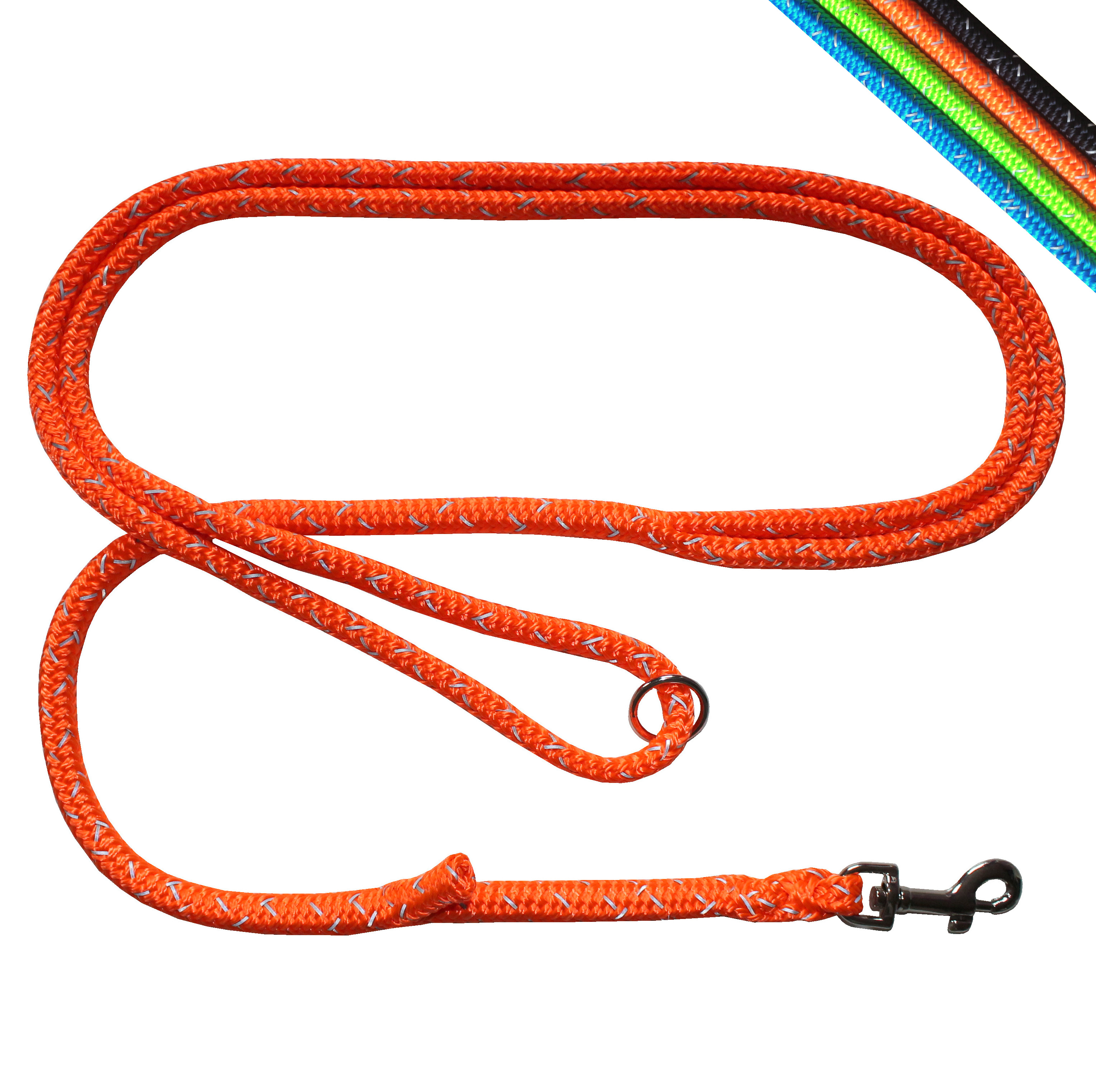 Dino Reflex Hundeleine Polyester 6mm neonorange