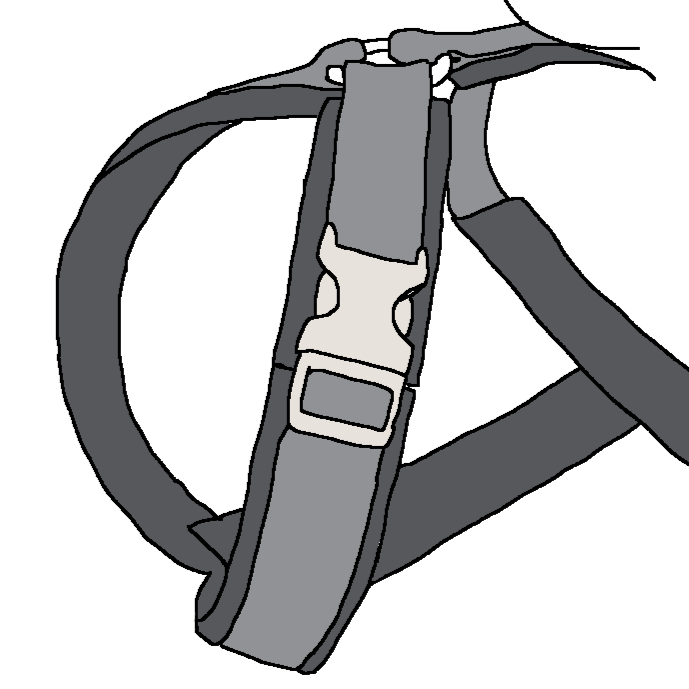 Schließe im Halsausschnitt