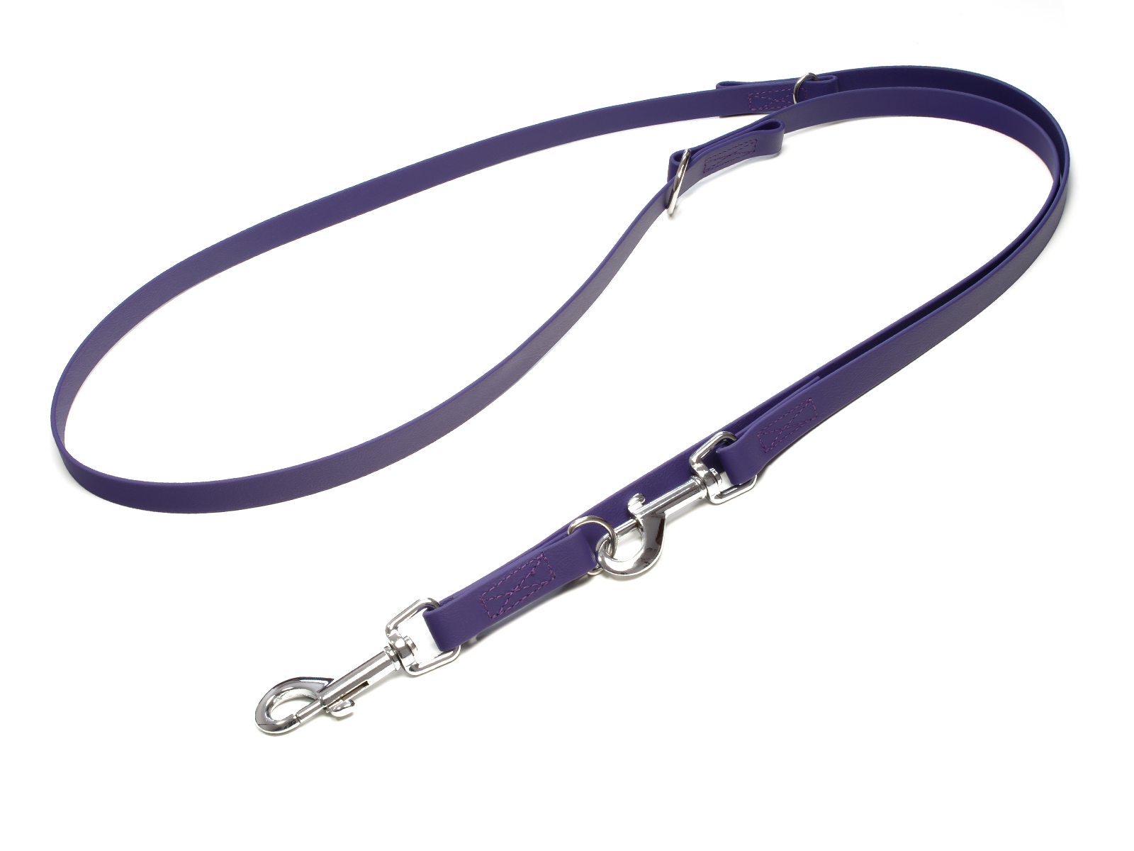Biothane_adjustable_leash_sewn_16-19mm_lila_snap_hook_big_web Mystique Biothane verstellbare Führleine