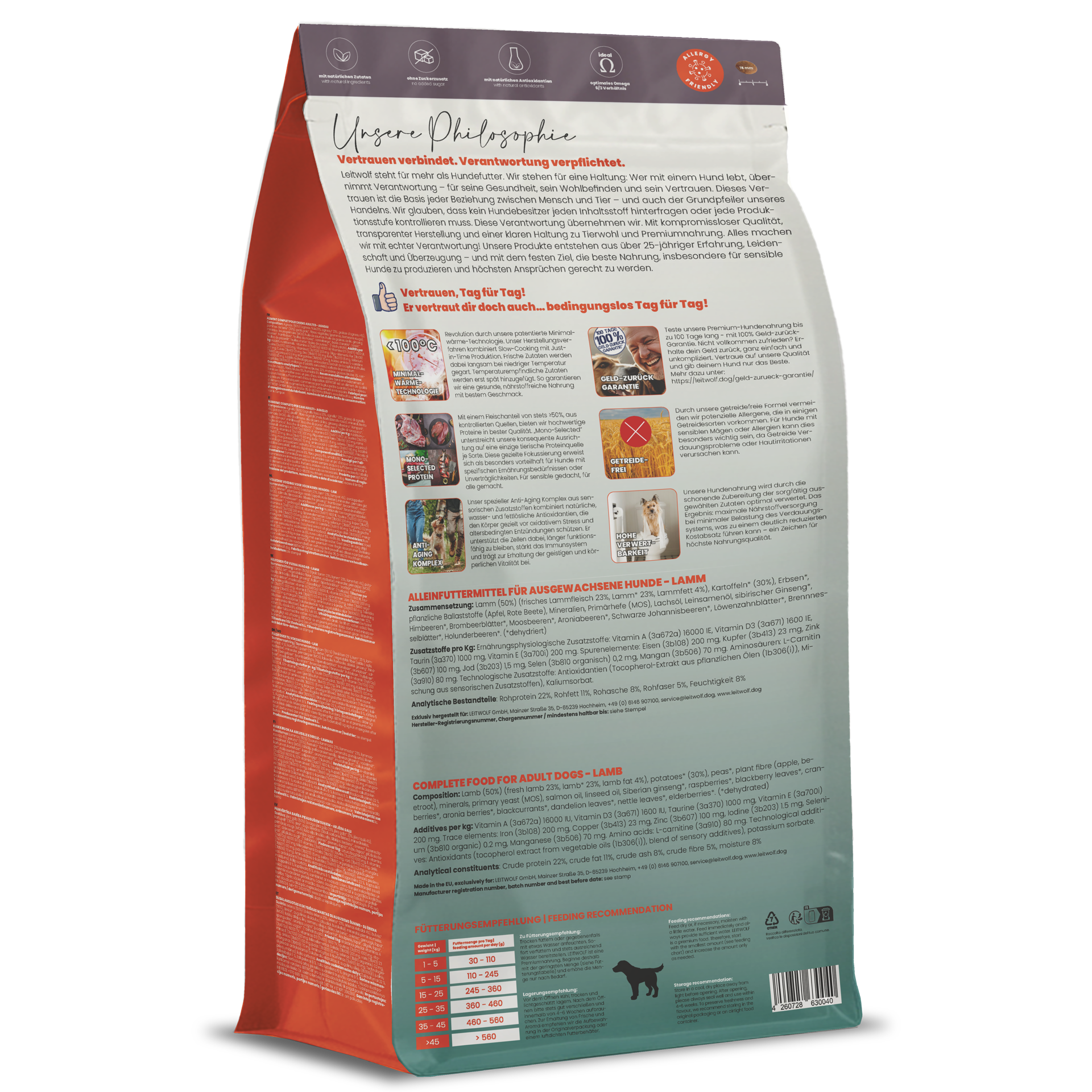 Leitwolf MONO LAMB ADULT - Lamm & Kartoffel