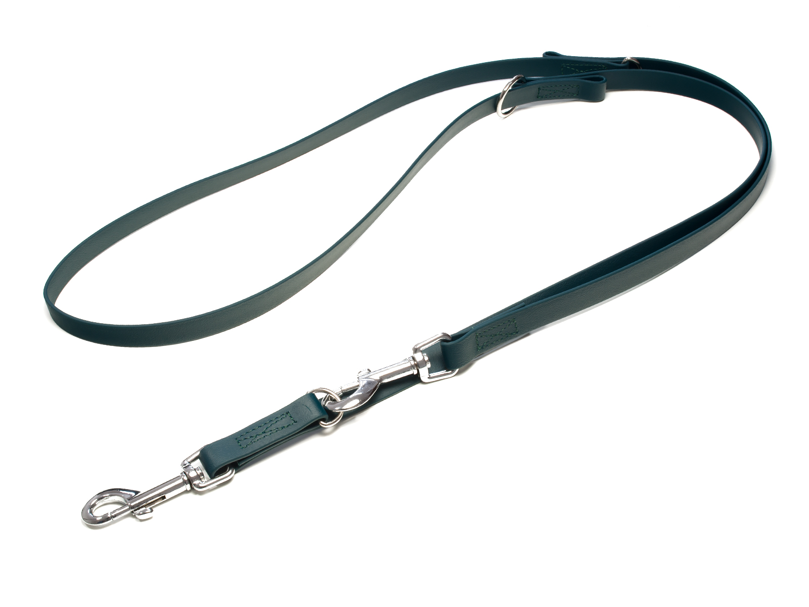 Biothane_adjustable_leash_sewn_16-19mm_green_snap_hook_big_web Mystique Biothane verstellbare Führleine