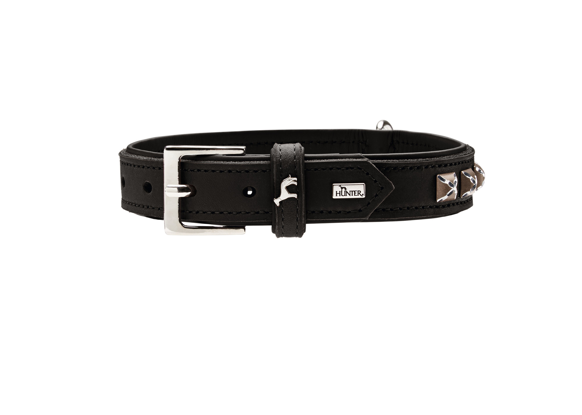 HUNTER_12395_66141_003_18-lpr Halsband Larvik Style 40 schwarz/schwarz