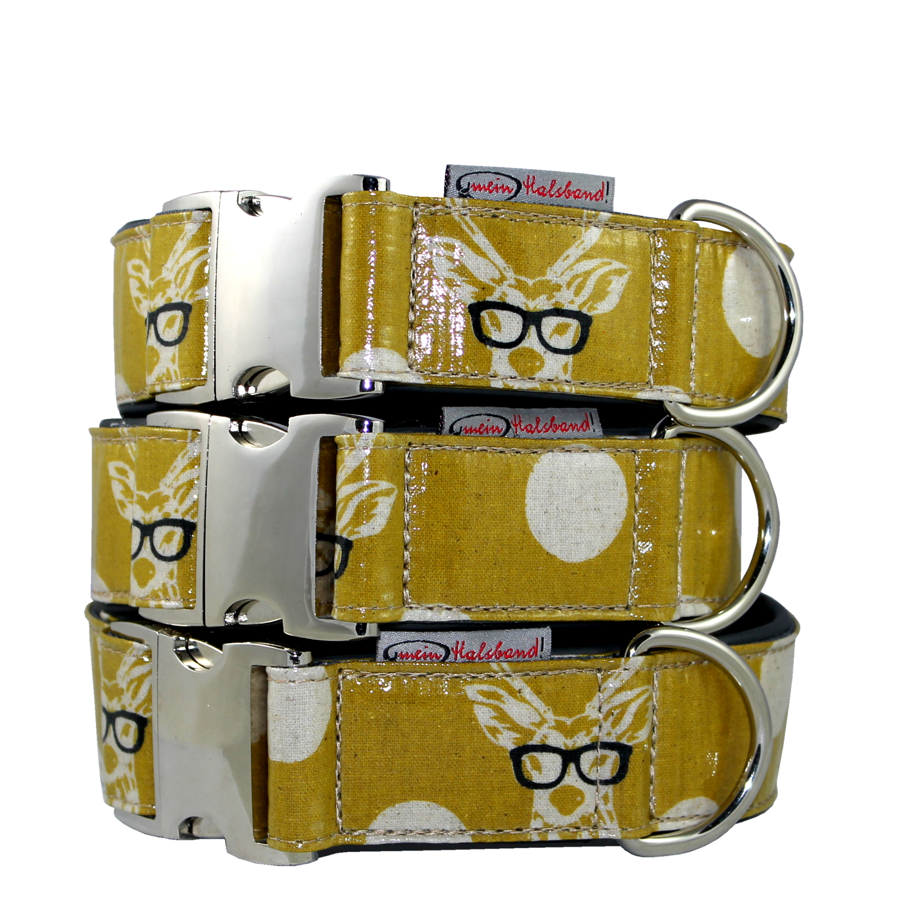 Hirsch_gelb_mit Designhalsband OH MY DEER!