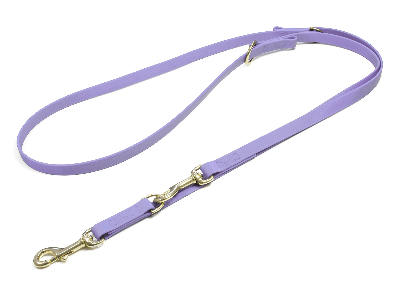 Biothane_adjustable_leash_sewn_16-19mm_pastell_purple_brass_snap_hook_big_web Mystique Biothane verstellbare Führleine