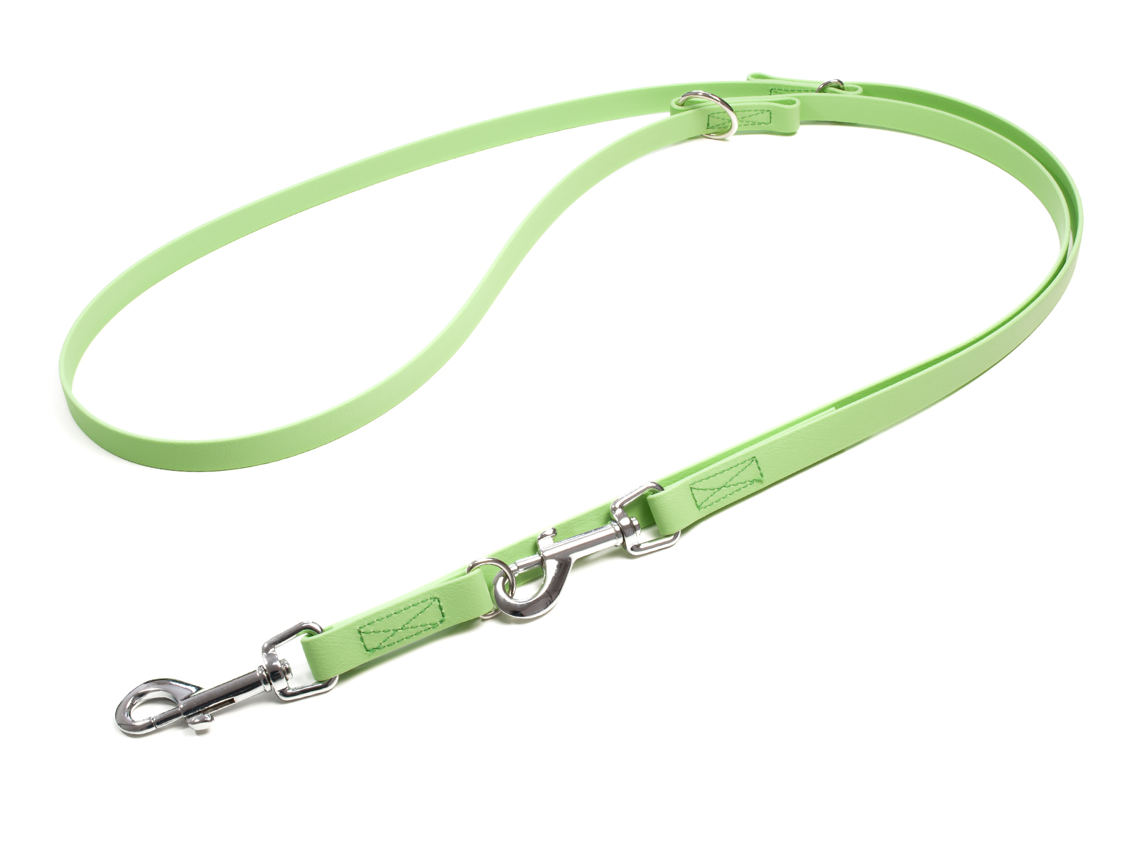 Biothane_adjustable_leash_sewn_16-19mm_pastel_green_snap_hook_big_web Mystique Biothane verstellbare Führleine