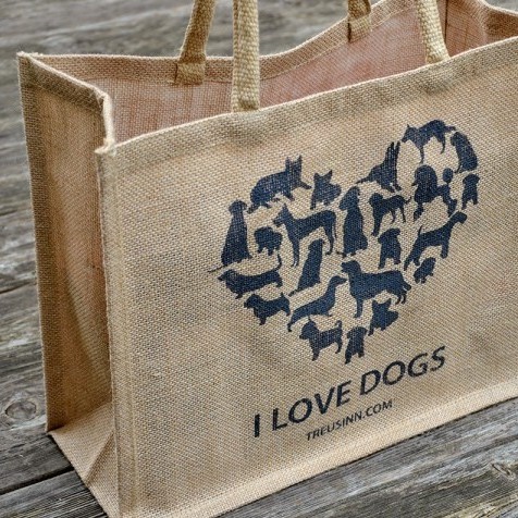 Eco Shopper Jute schwarz I love dogs