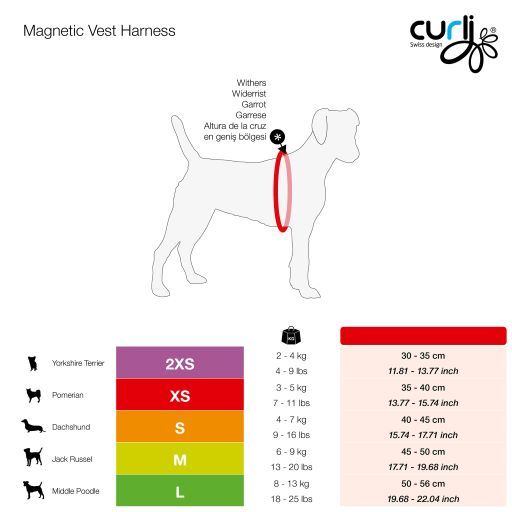 Magnetic Vest Harness Air-Mesh Black XS