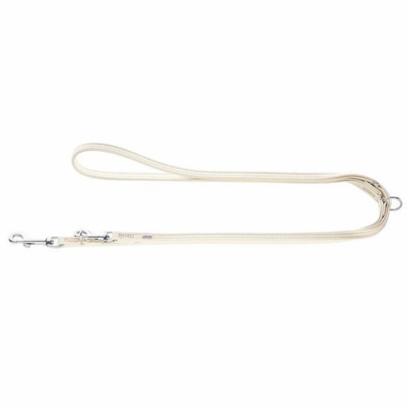 Verstellbare Lederleine "Cannes" - creme