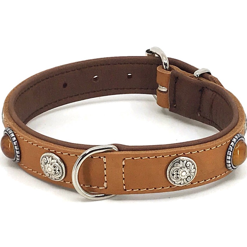 Schmuckhalsband "Vintage" 30mm/60cm Cognac