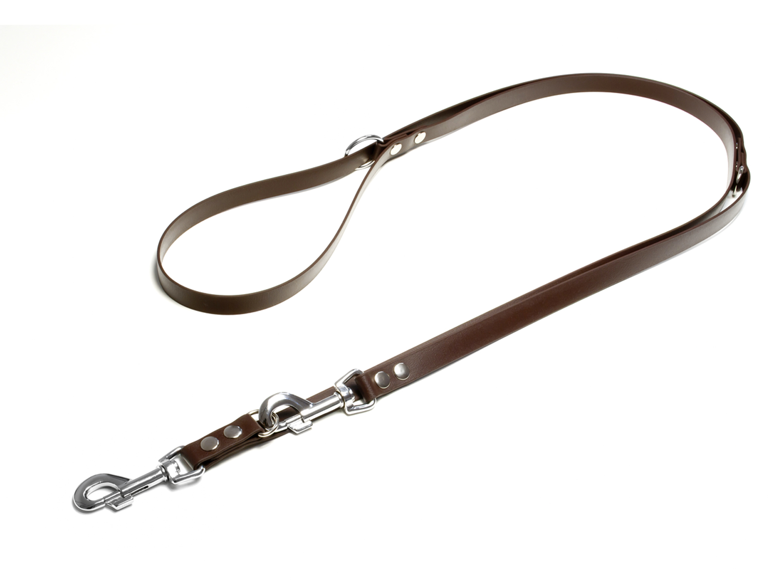 Biothane_adjustable_leash_16_19mm_brown_big_web Biothane verstellbare Leine 13mm braun 300cm