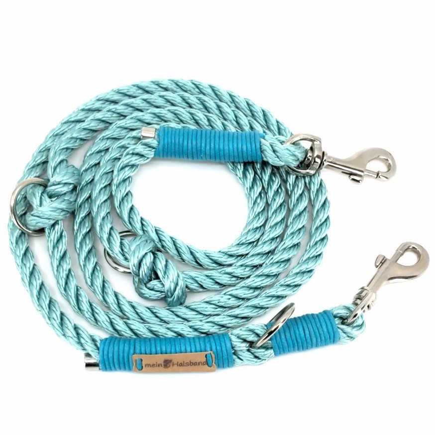 Tauleine Sea Green gedreht 8mm 200cm 3fach verstellbar getakelt Türkis gewachst