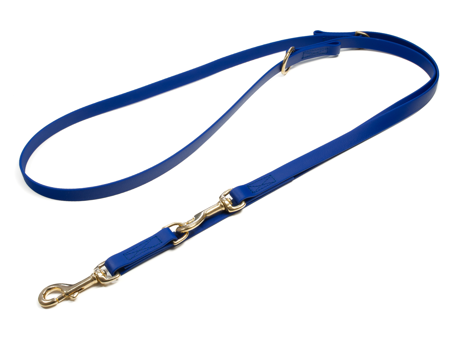 Biothane_adjustable_leash_sewn_16-19mm_blue_brass_snap_hook_big_web Mystique Biothane verstellbare Führleine