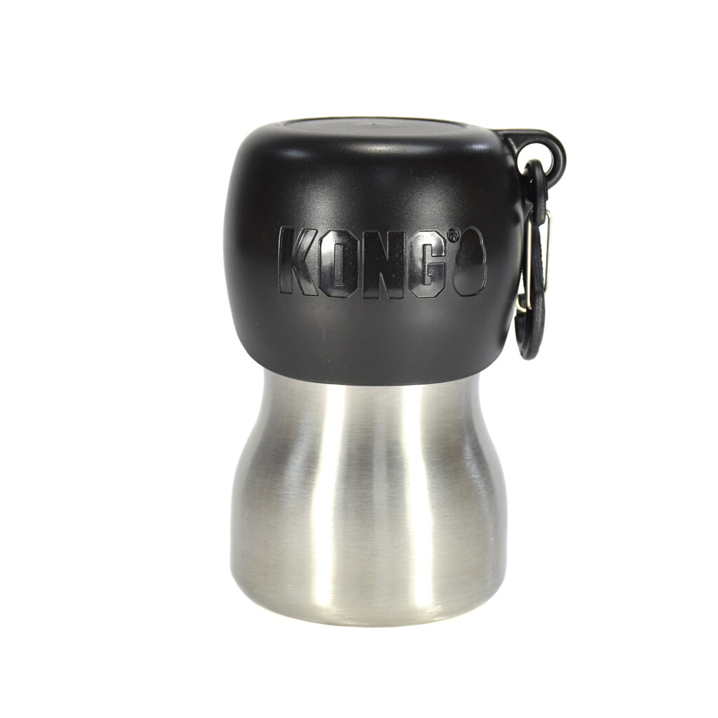 KONG H2O Wasserflasche silber / schwarz 0,28l
