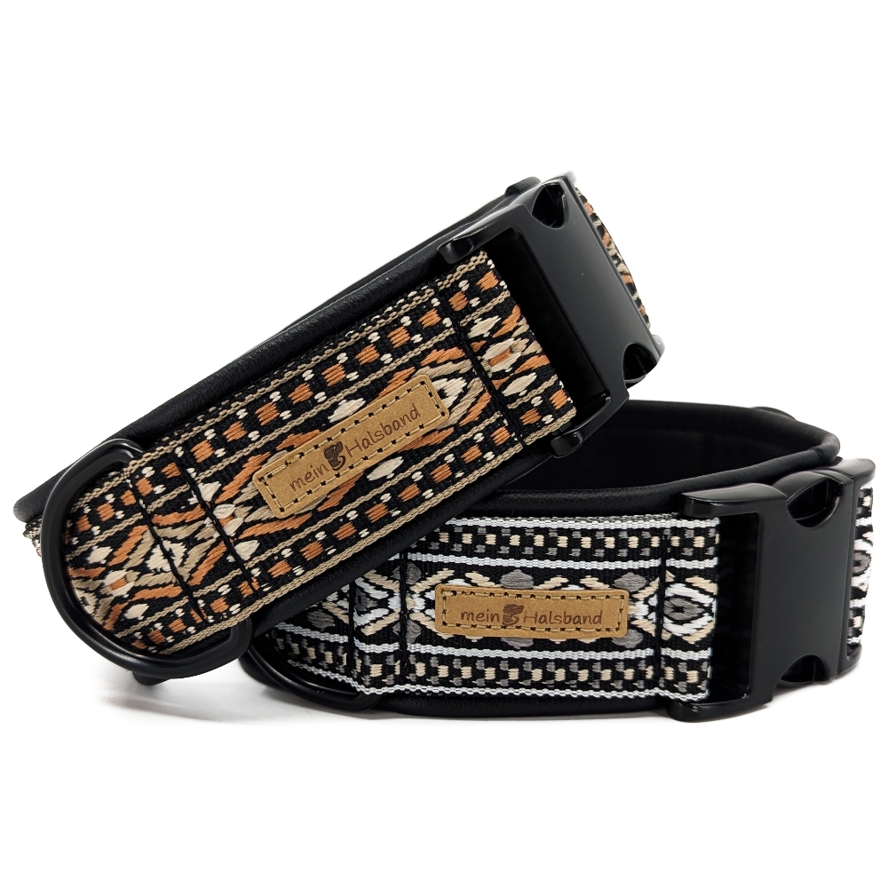 Designhalsband Black & Black