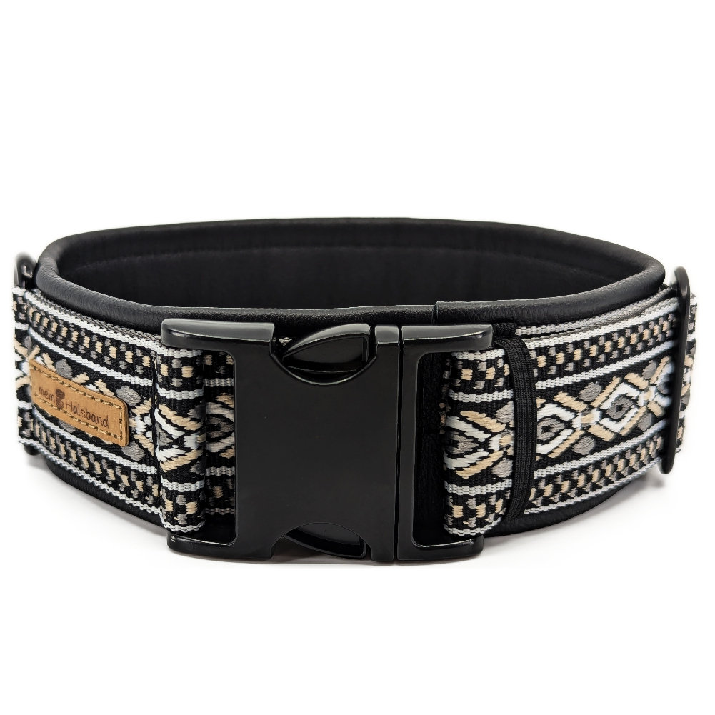 Designhalsband Black & Black