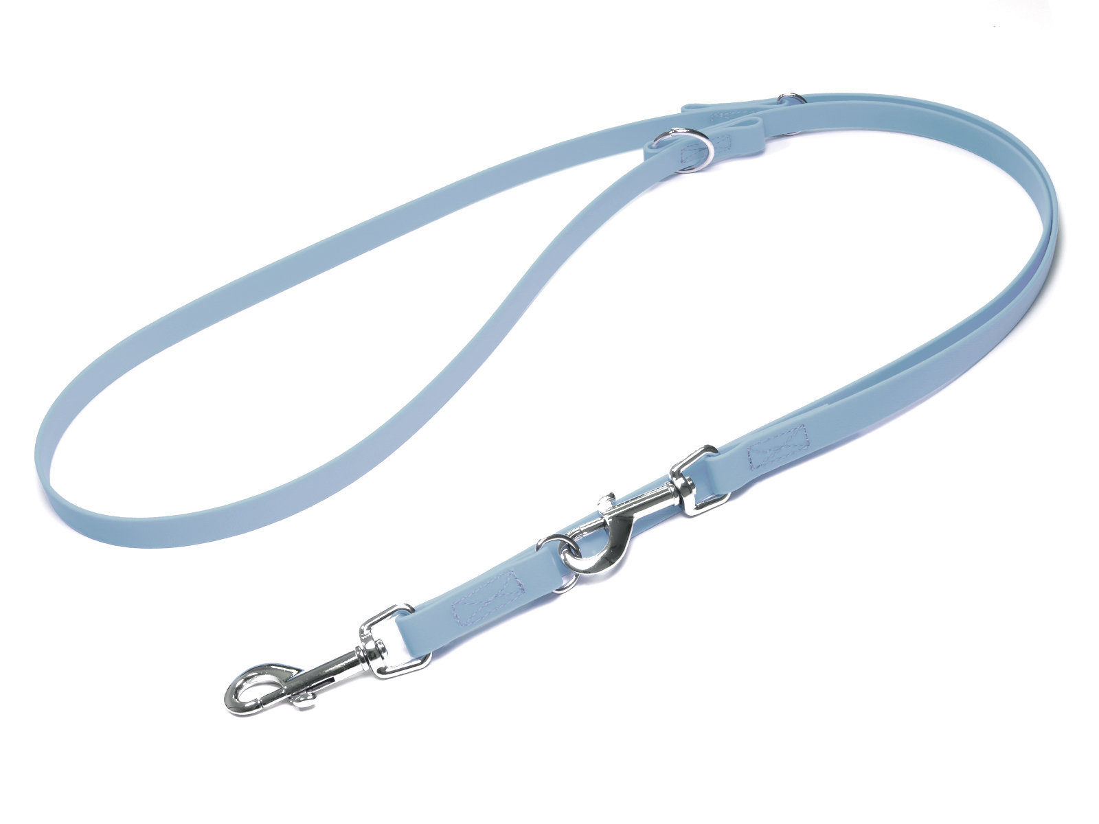 Biothane_adjustable_leash_sewn_16-19mm_pastell_blue_snap_hook_big_web Mystique Biothane verstellbare Führleine