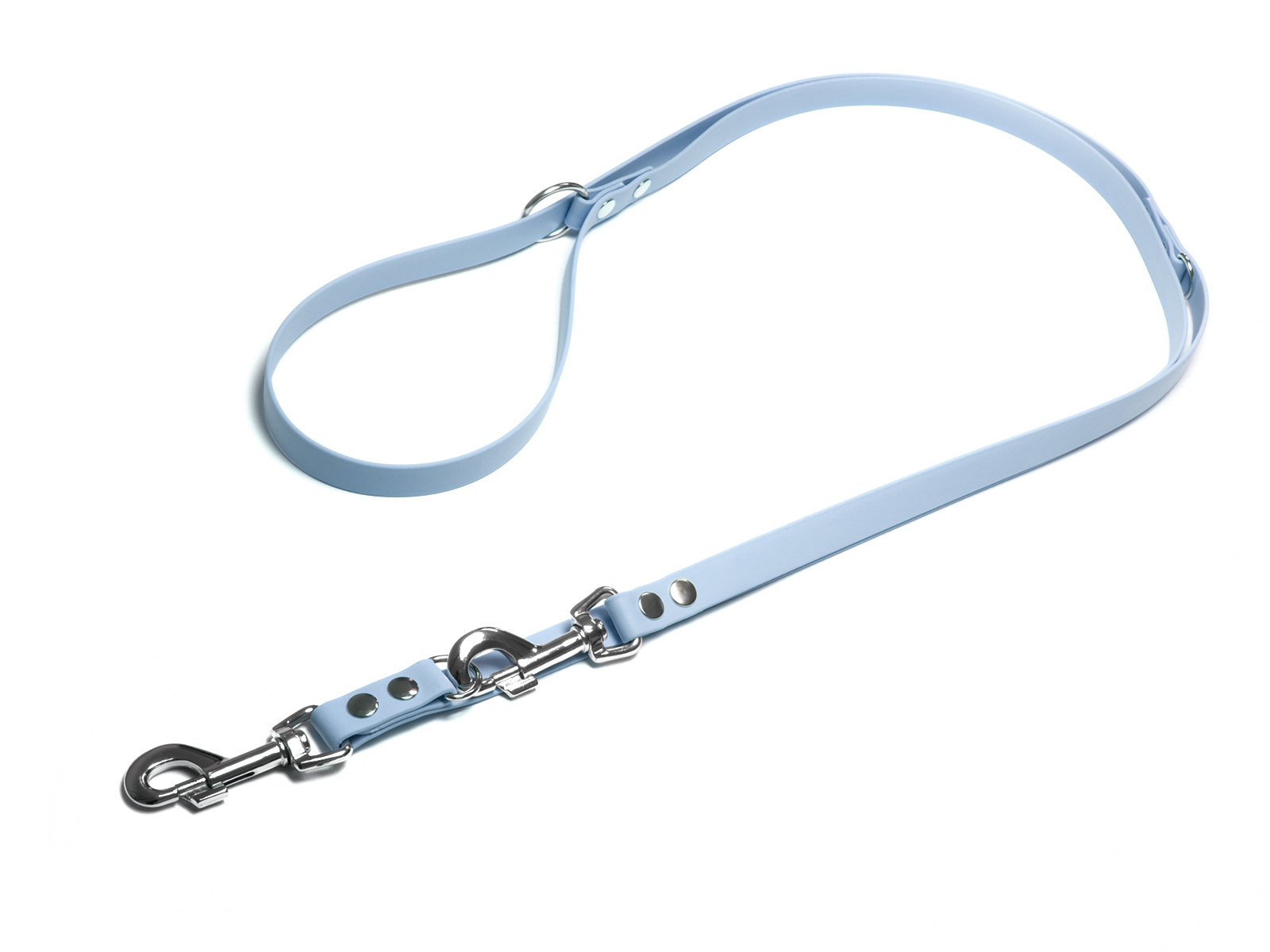 Biothane_adjustable_leash_16_19mm_pastel_blue_big_web Mystique Biothane verstellbare Führleine