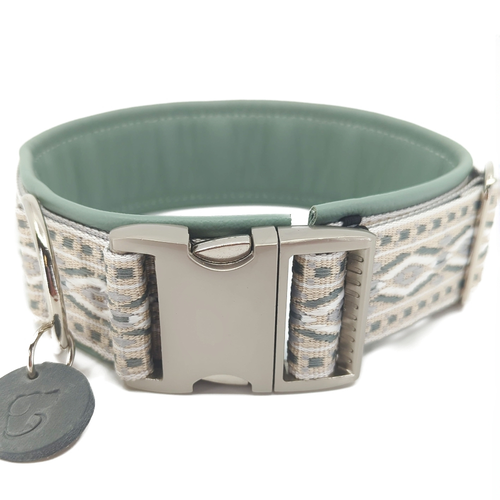 Designhalsband Moss & Sand