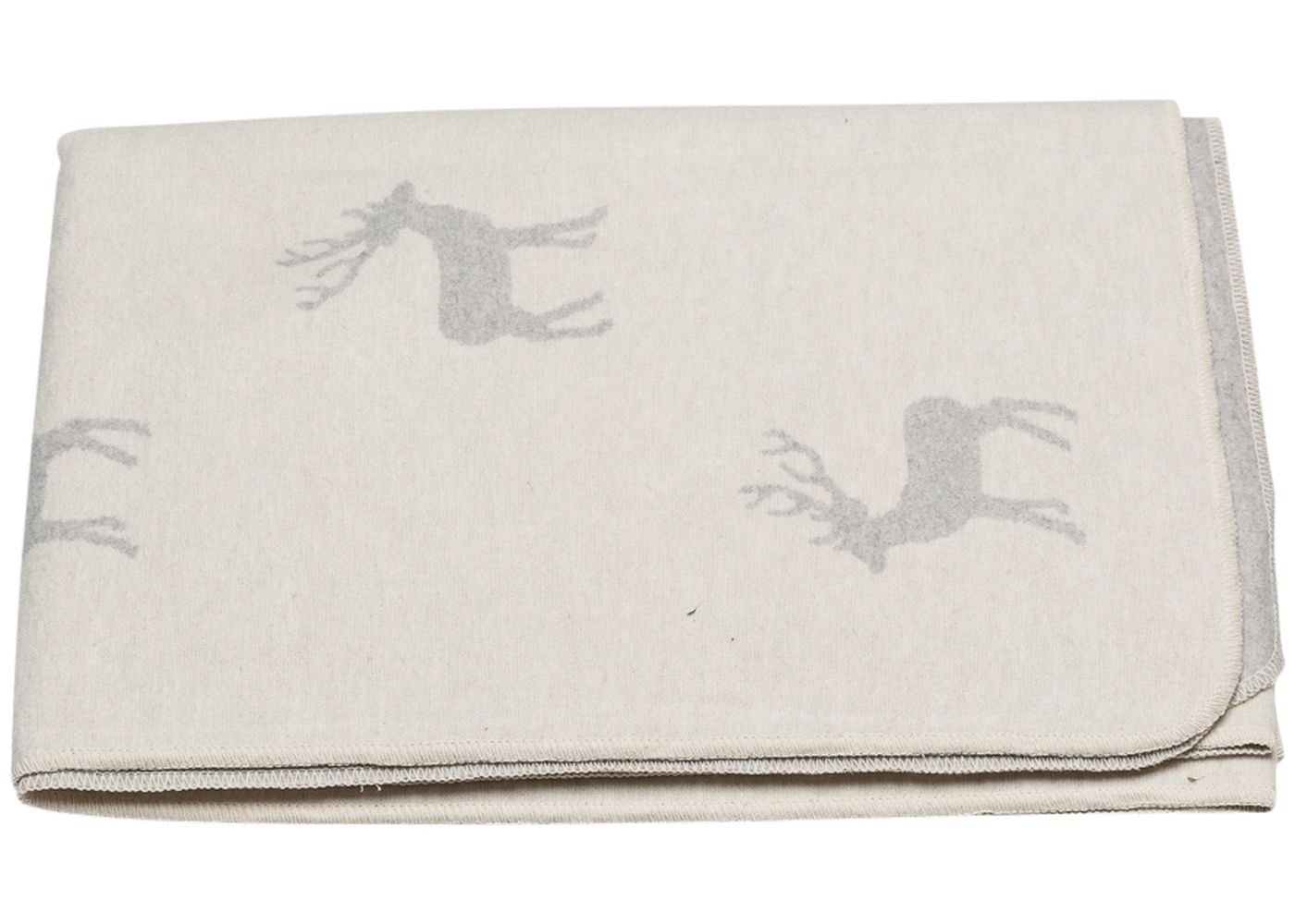 Flanelldecke “Hirsche allover” - rohweiss