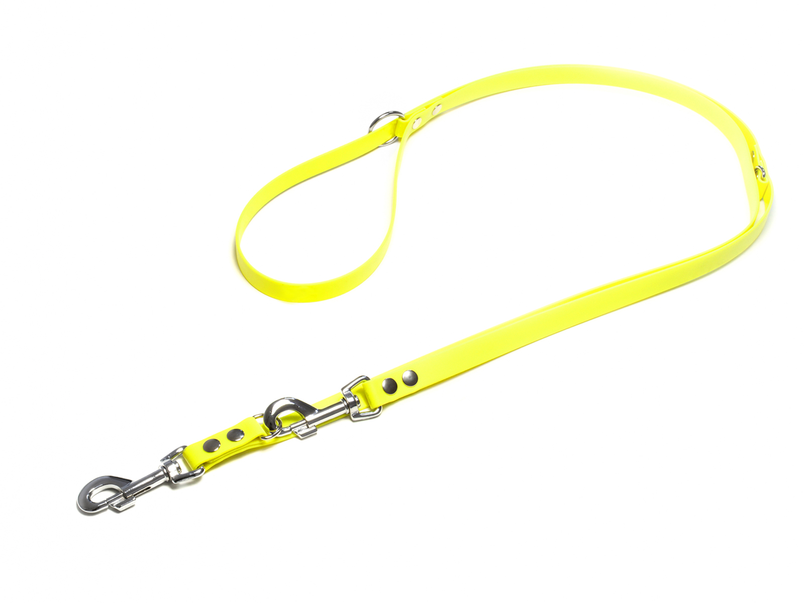Biothane_adjustable_leash_16_19mm_neon_yellow_big_web Biothane verstellbare Leine 13mm neongelb 200cm