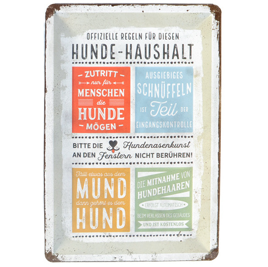 Blechschild Hunde-Haushalt