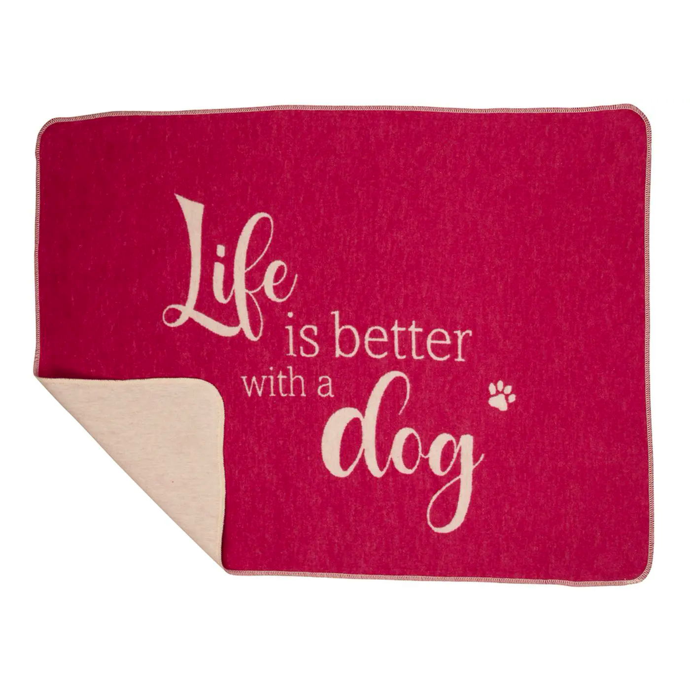 Haustierdecke "Life is Better" pink