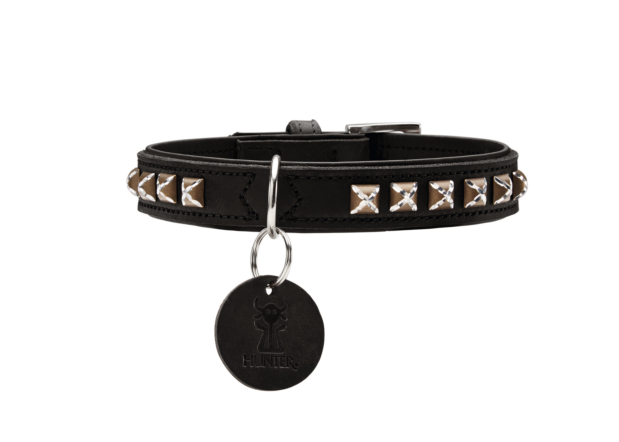 HUNTER_12394_66141_002_18-lpr Halsband Larvik Style 40 schwarz/schwarz