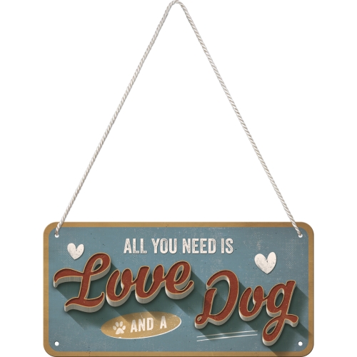 Hängeschild 10x20 Love Dog