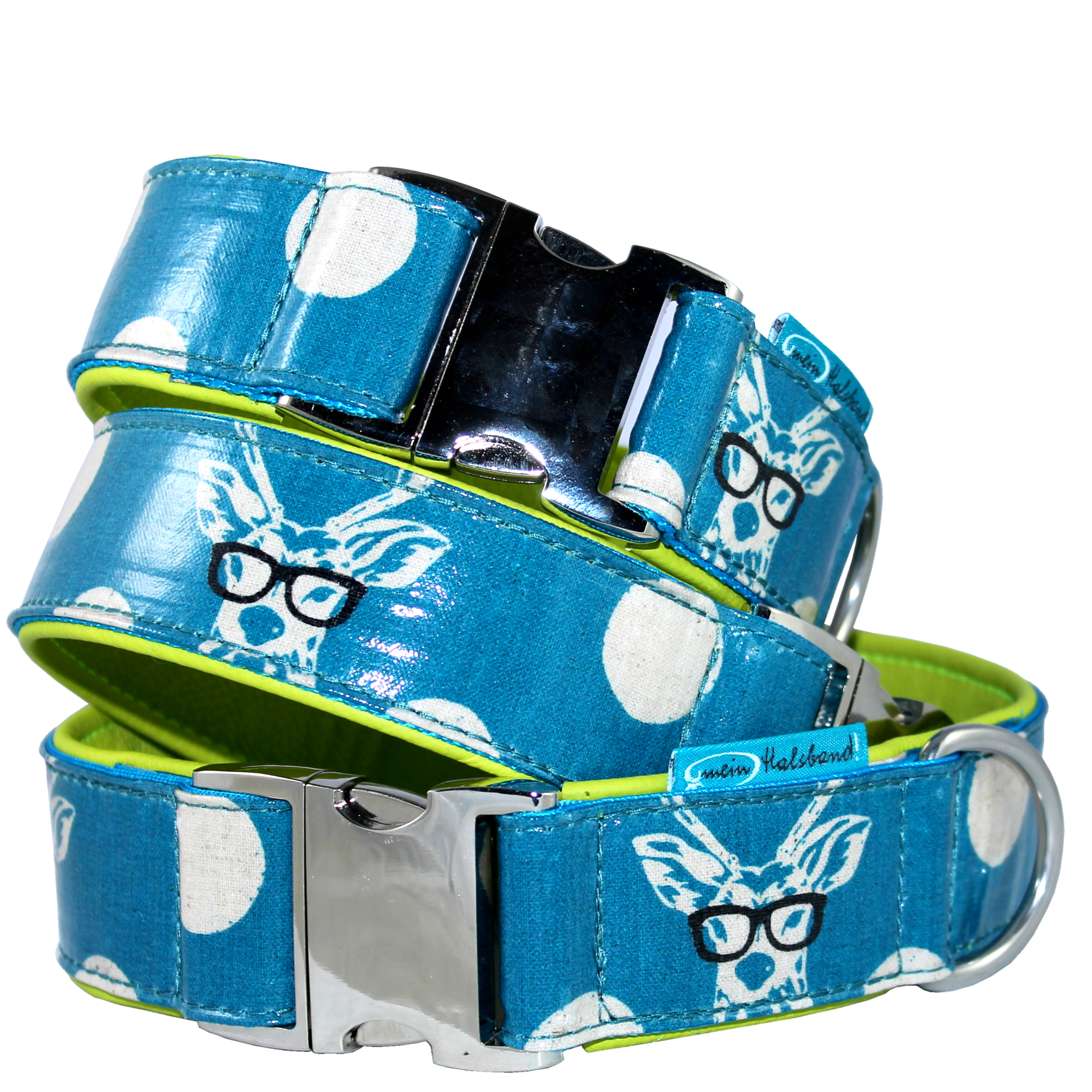 Hirsch_petrol_mit Designhalsband OH MY DEER!