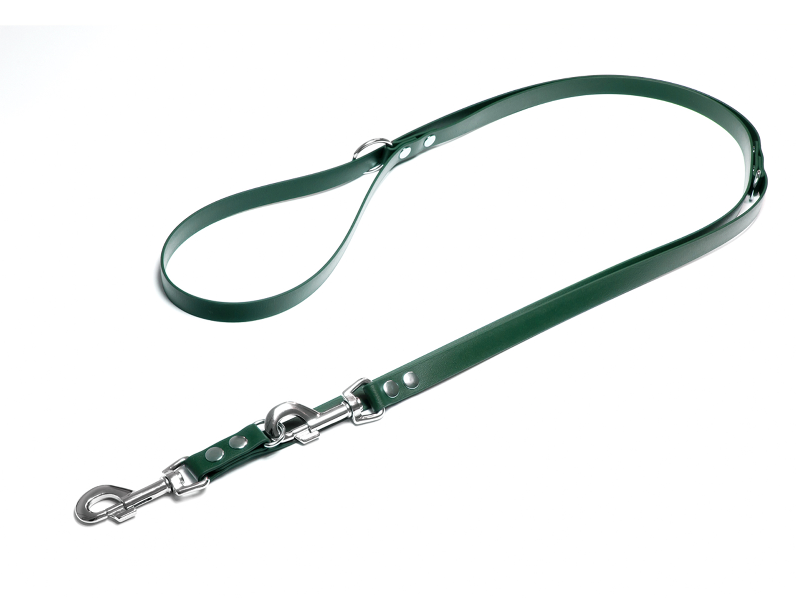 Biothane_adjustable_leash_16_19mm_green_big_web Mystique Biothane verstellbare Führleine
